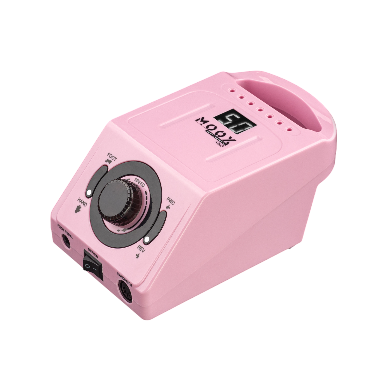 Фрезер профессиональный Мокс X803 70 Вт 50 000 об/мин для маникюра и педикюра Pink Фрезер профессиональный Мокс X803 70 Вт 50 000 об/мин для маникюра и педикюра Pink