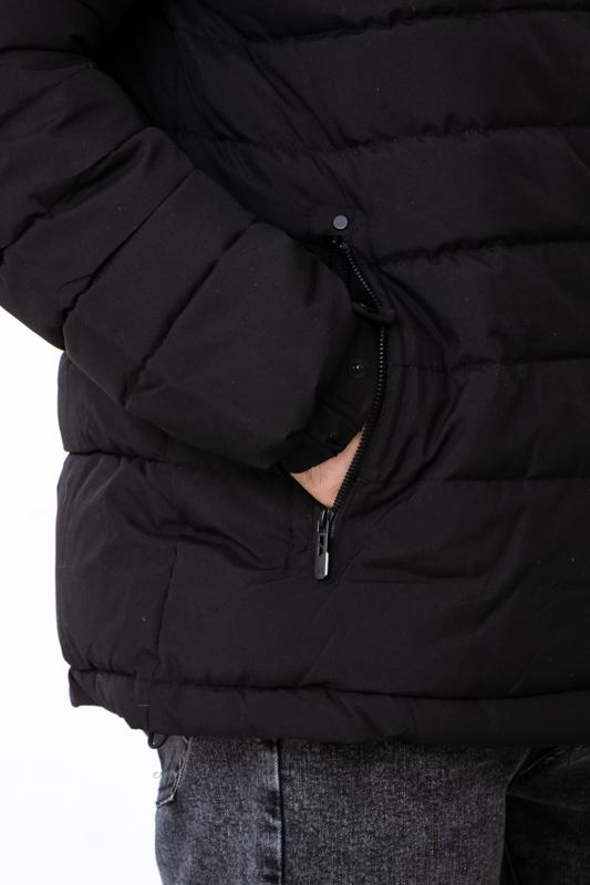 Куртка cтьобана демісезонна чоловіча з капюшоном Носи Своє р. 48 Чорний (14281) - фото 4