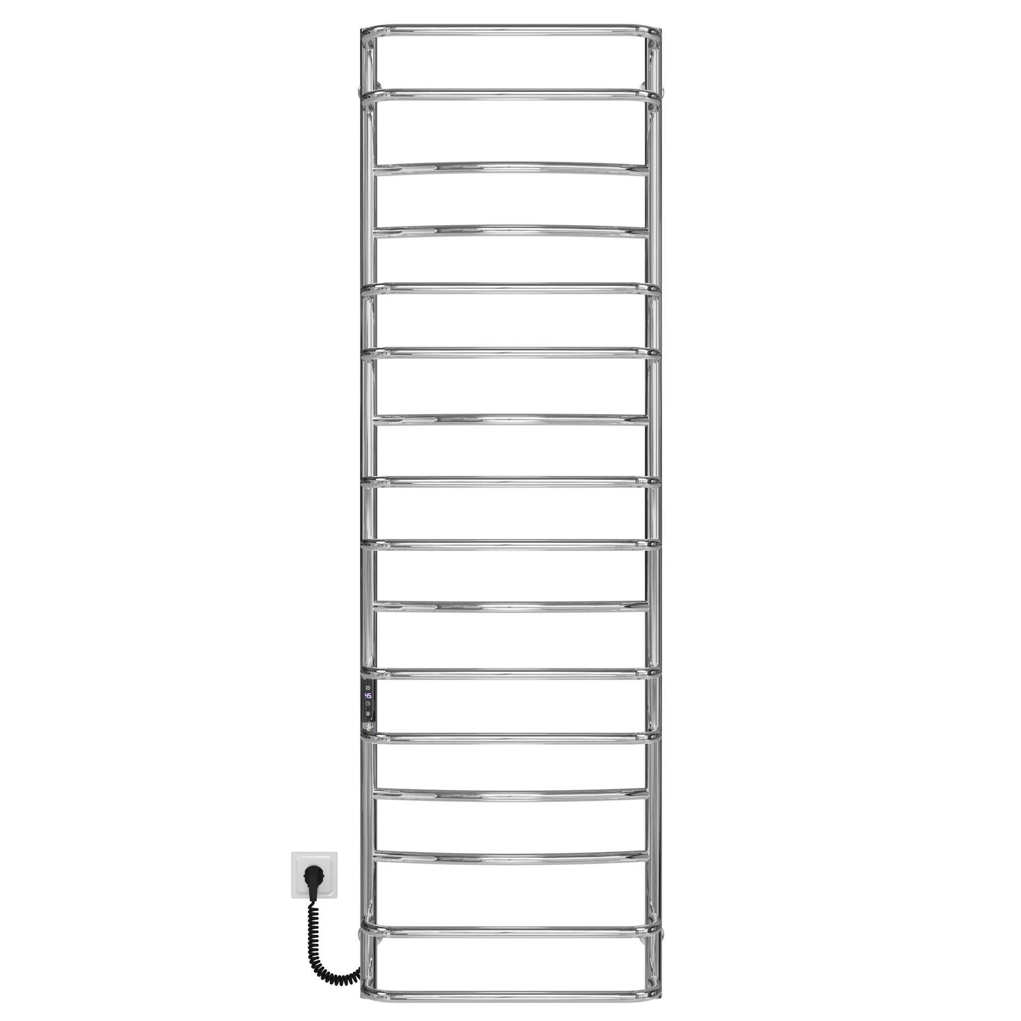 Полотенцесушитель электрический Deffi Аквамикс П16 JD03 левое подключение нержавеющая сталь 500x1700 мм Хром (C.AM.170.50.16.ECL1)