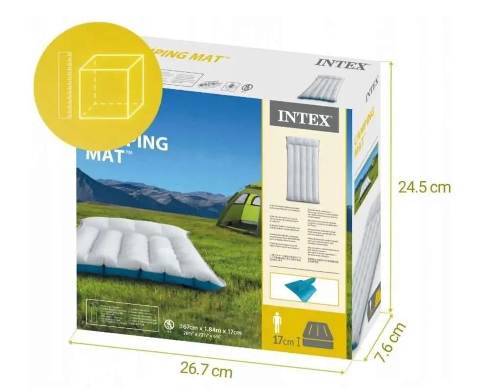 Надувной матрас Intex 67997 184х67х17 см для кемпинга с подголовьем - фото 4