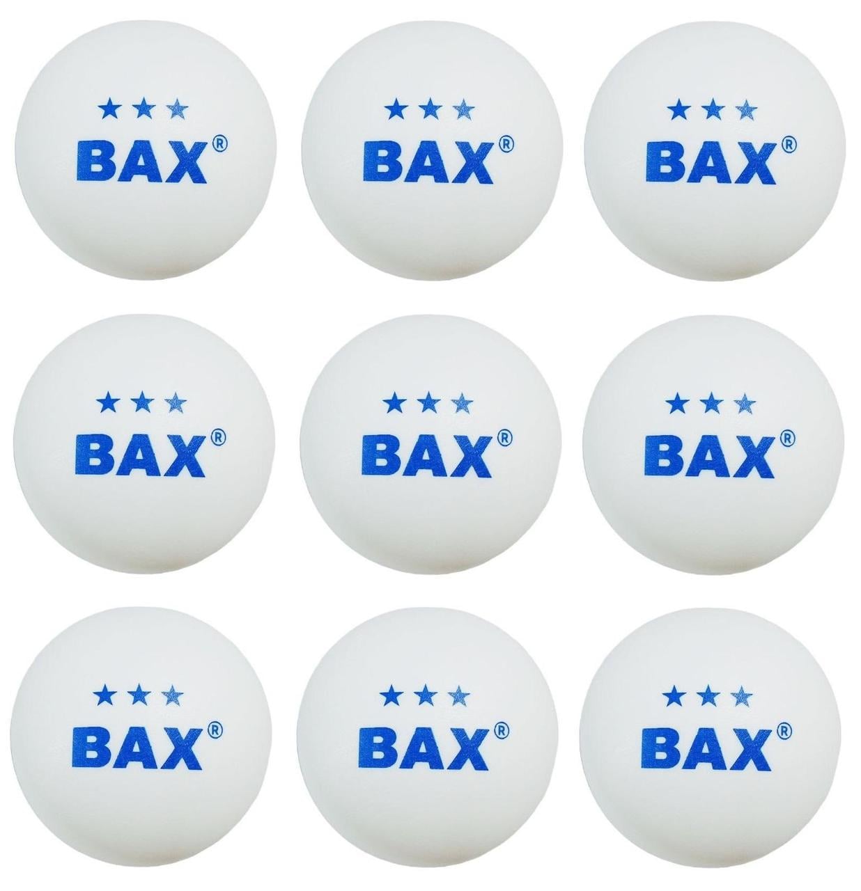 Набор мячиков для настольного тенниса Bax 3 Star 40 мм 9 шт. White (2395813534)