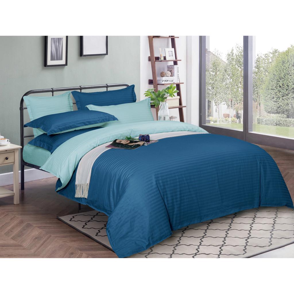 Комплект постельного белья MirSon Satin-Stripe 30-0019+30-0013 Milo 160х220 см полуторный евро (2200005264270)