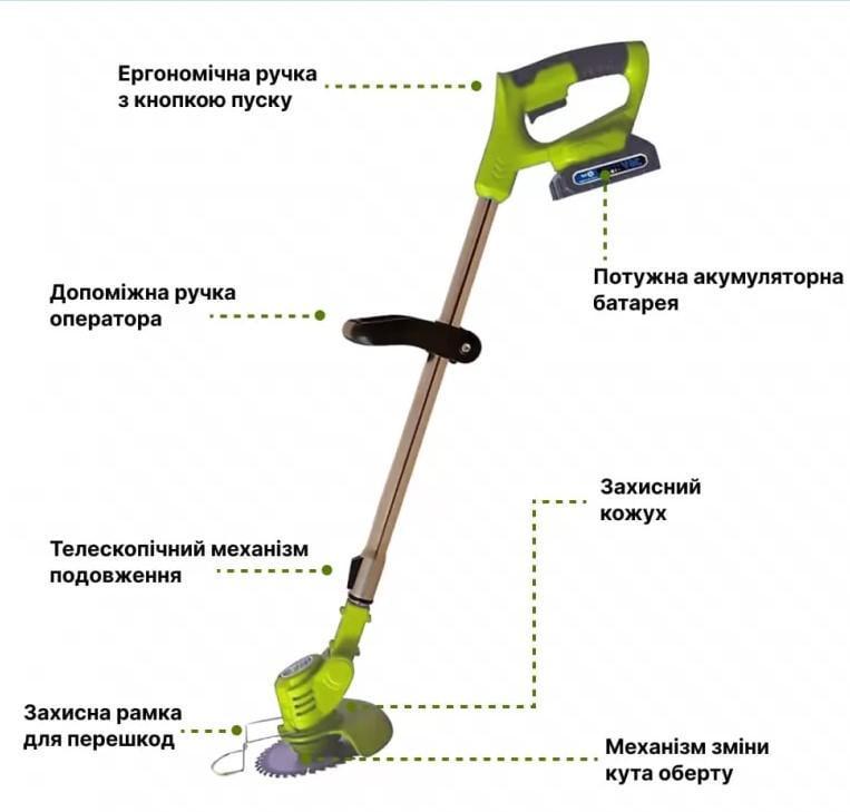 Триммер аккумуляторный Krafftec AZ-144 (24453520) - фото 5