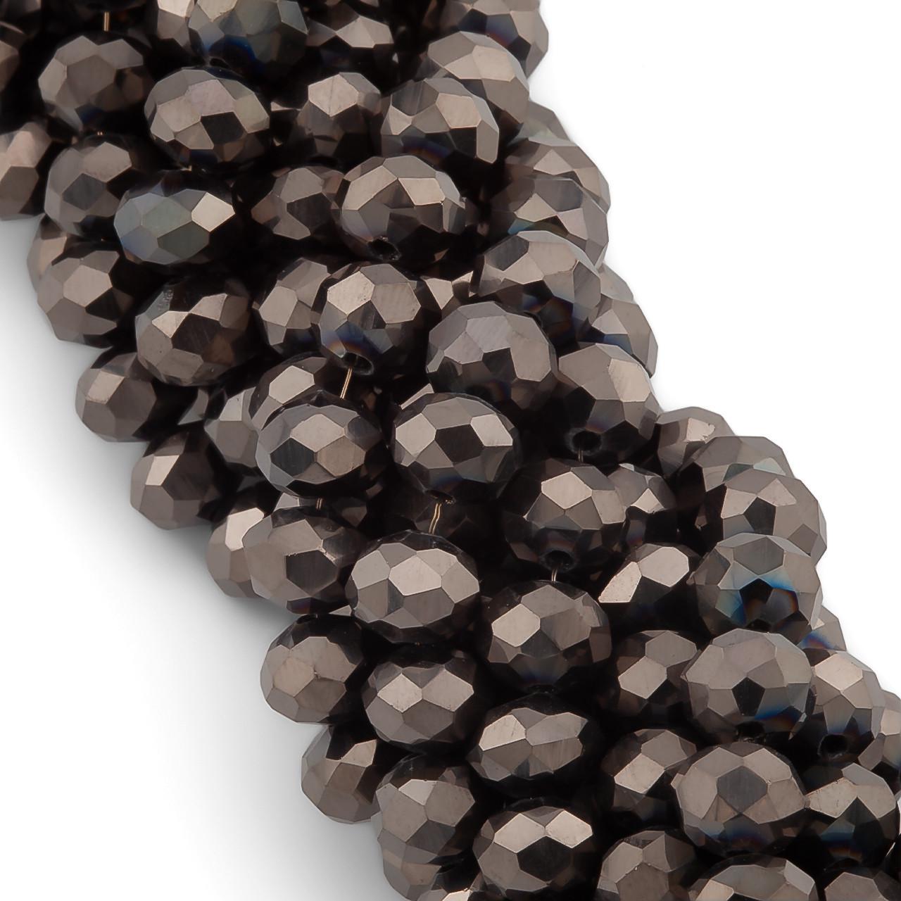 Намистини Swarovski огранювання рондель 3,5х3 мм 34 см 124 шт. Гематитовий/Металік (БС3159а56)