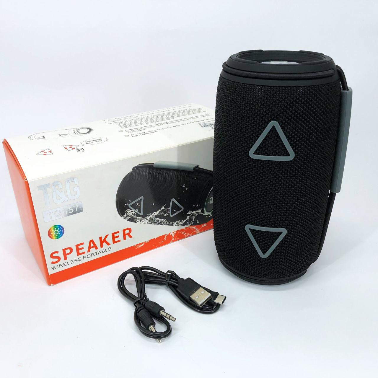 Колонка портативна з RGB підсвічуванням TG657 1500 mAh Чорний - фото 4 Колонка портативна з RGB підсвічуванням TG657 1500 mAh Чорний - фото 4