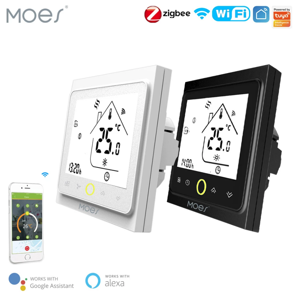 Термостат программируемый сенсорный Moes BHT-002-GC 3A для газовых котлов с WIFI управлением - фото 2