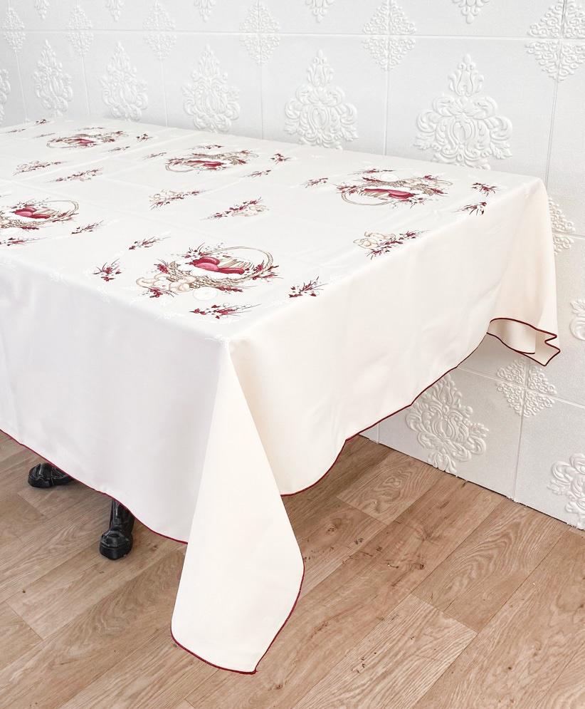 Скатерть пасхальная Print 145х220 Easter Busket Burgundy White (CN14241)