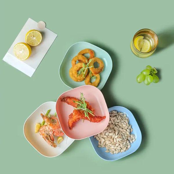 Тарілки з екологічних матеріалів 11х3 см із підставкою 10 шт. Різнокольоровий (C00747-1) - фото 5