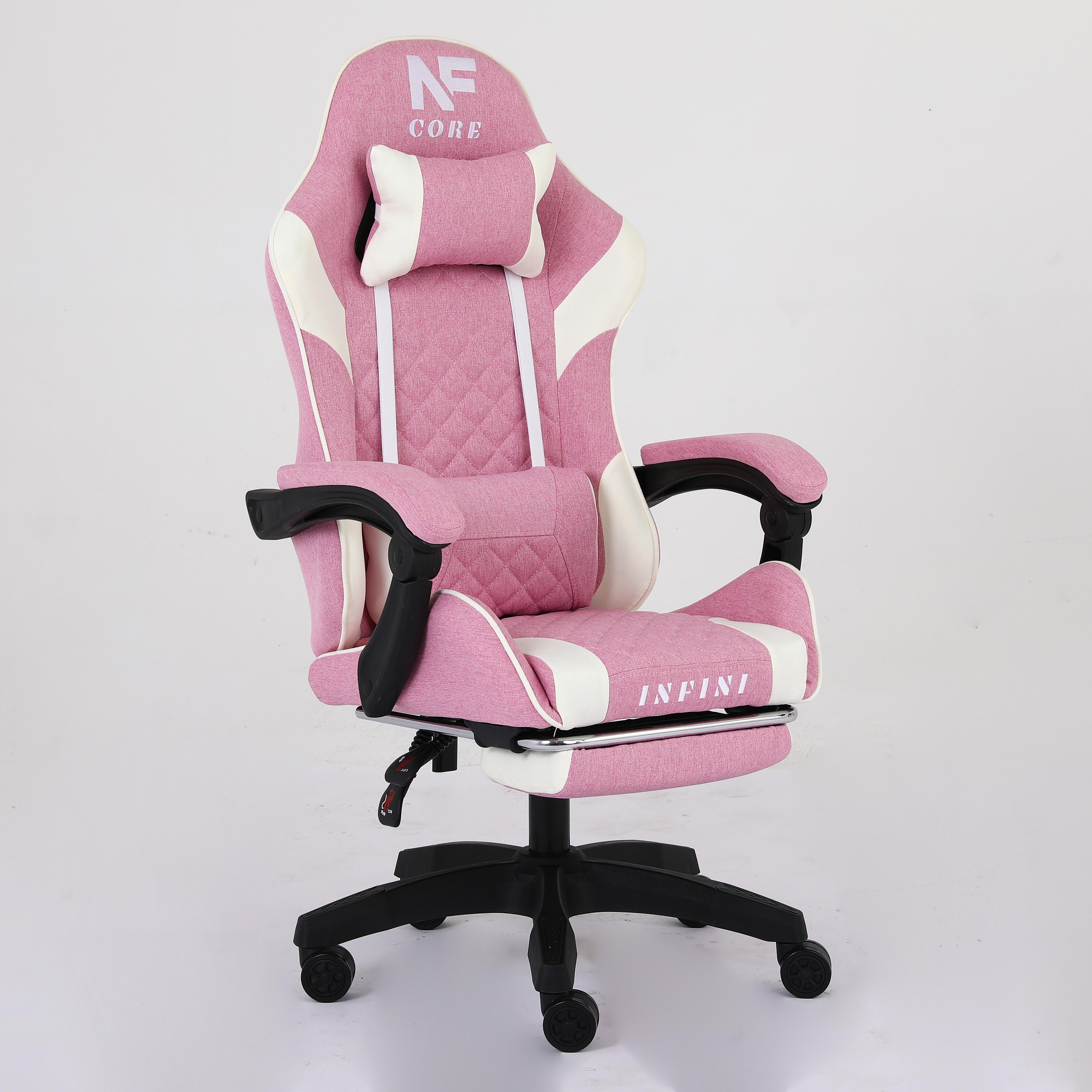 Кресло компьютерное с подставкой для ног Infini Core Розовый/Белый (30631296)