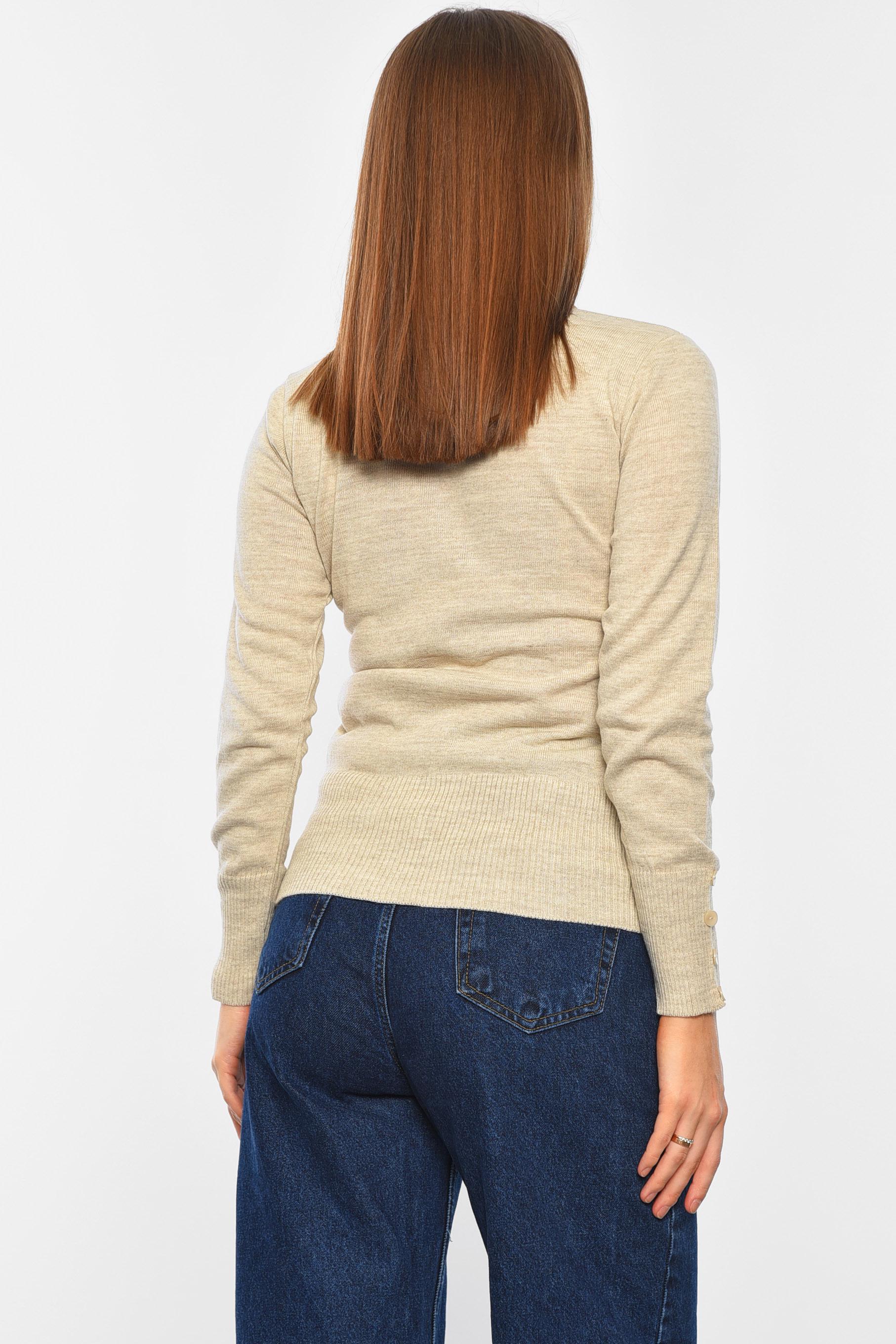 Гольф женский однотонный XL-S Бежевый (194578) - фото 3 Гольф женский однотонный XL-S Бежевый (194578) - фото 3