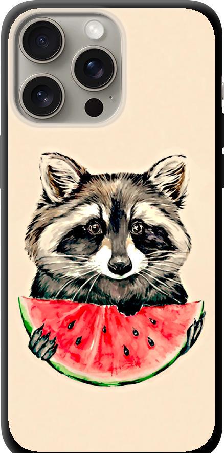 Чехол на iPhone 15 Pro Max Енотик с арбузом (4605b-3098-42517) Чехол на iPhone 15 Pro Max Енотик с арбузом (4605b-3098-42517)