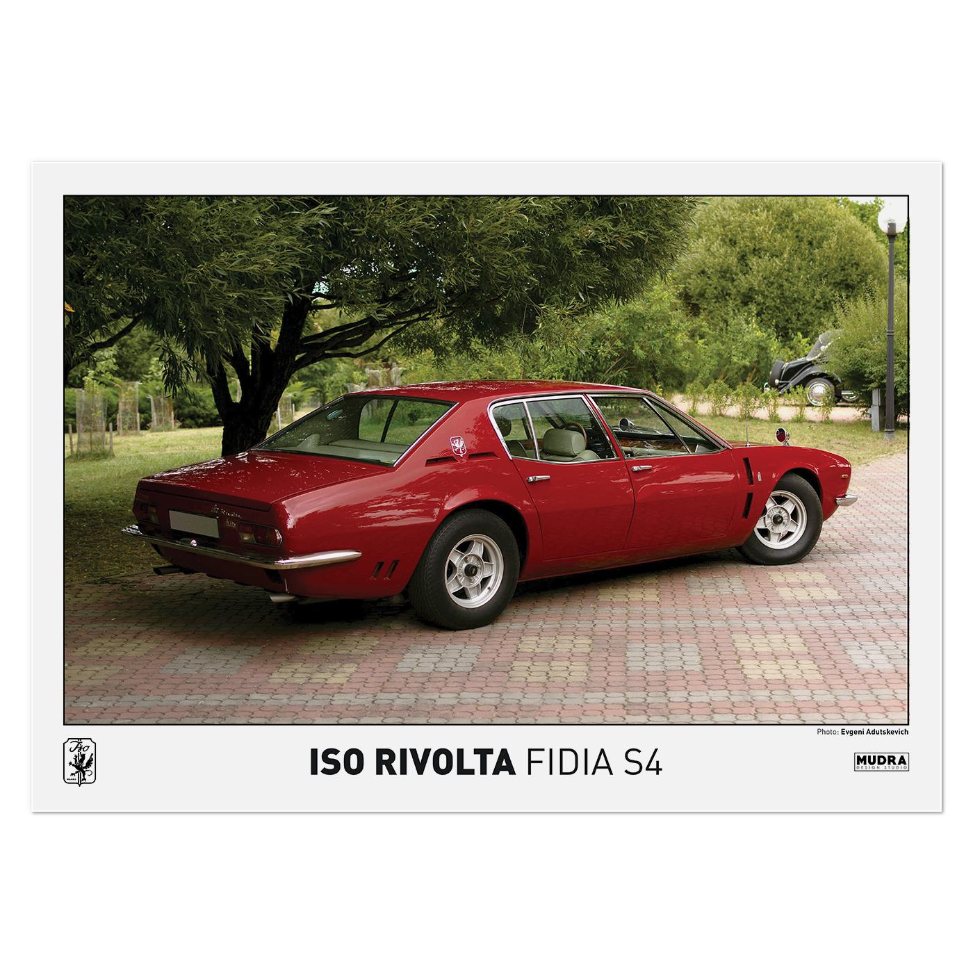 Плакат автомобильный Iso Rivolta Fidia 84x60 см (0350)