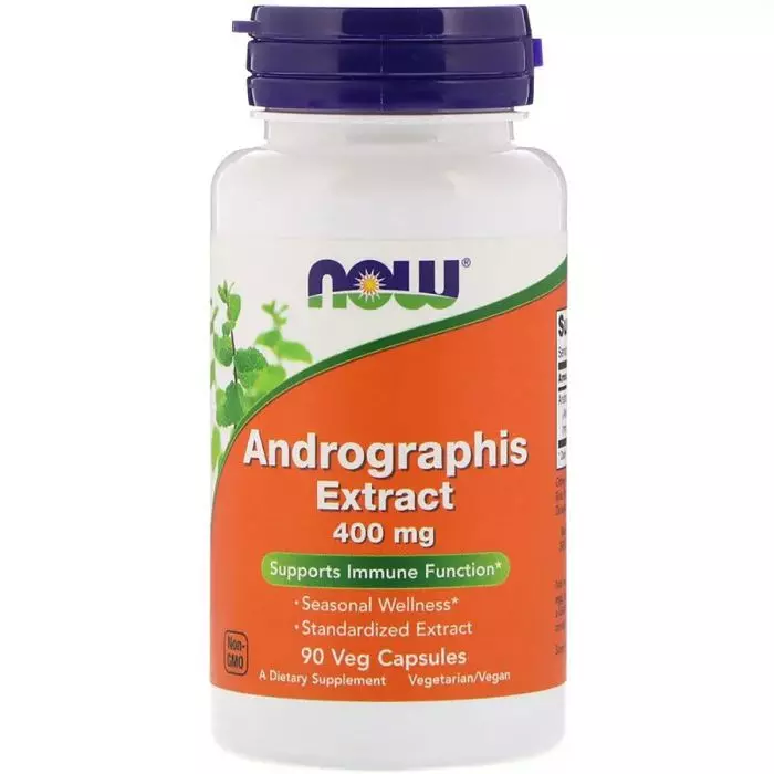 Екстракт Андрографісу Now Foods Andrographis Extract 400 мг 90 капсул (NF4591)