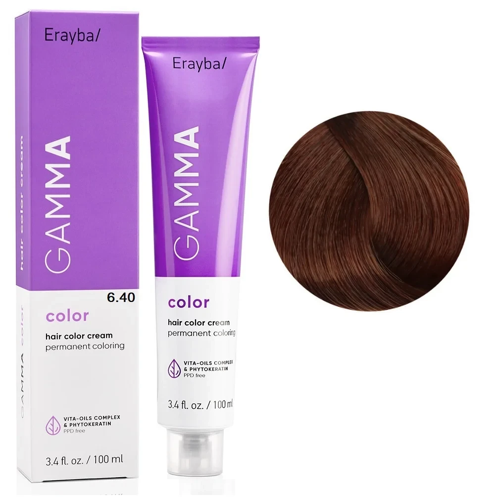 Краска для волос перманентная Erayba Gamma Color Cream 6/40 Темный медный блонд 100 мл