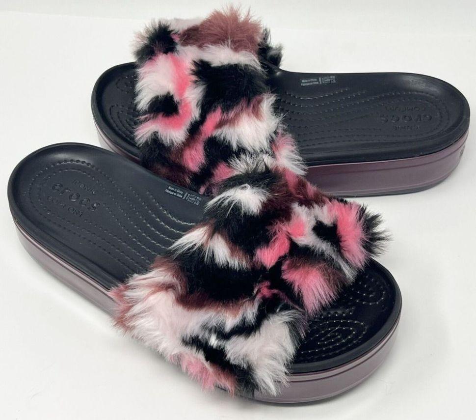 Шльопанці жіночі утеплені Crocs Crocband Slide Platform So Luxe Clog р. 34-35 Чорний (9858) - фото 7