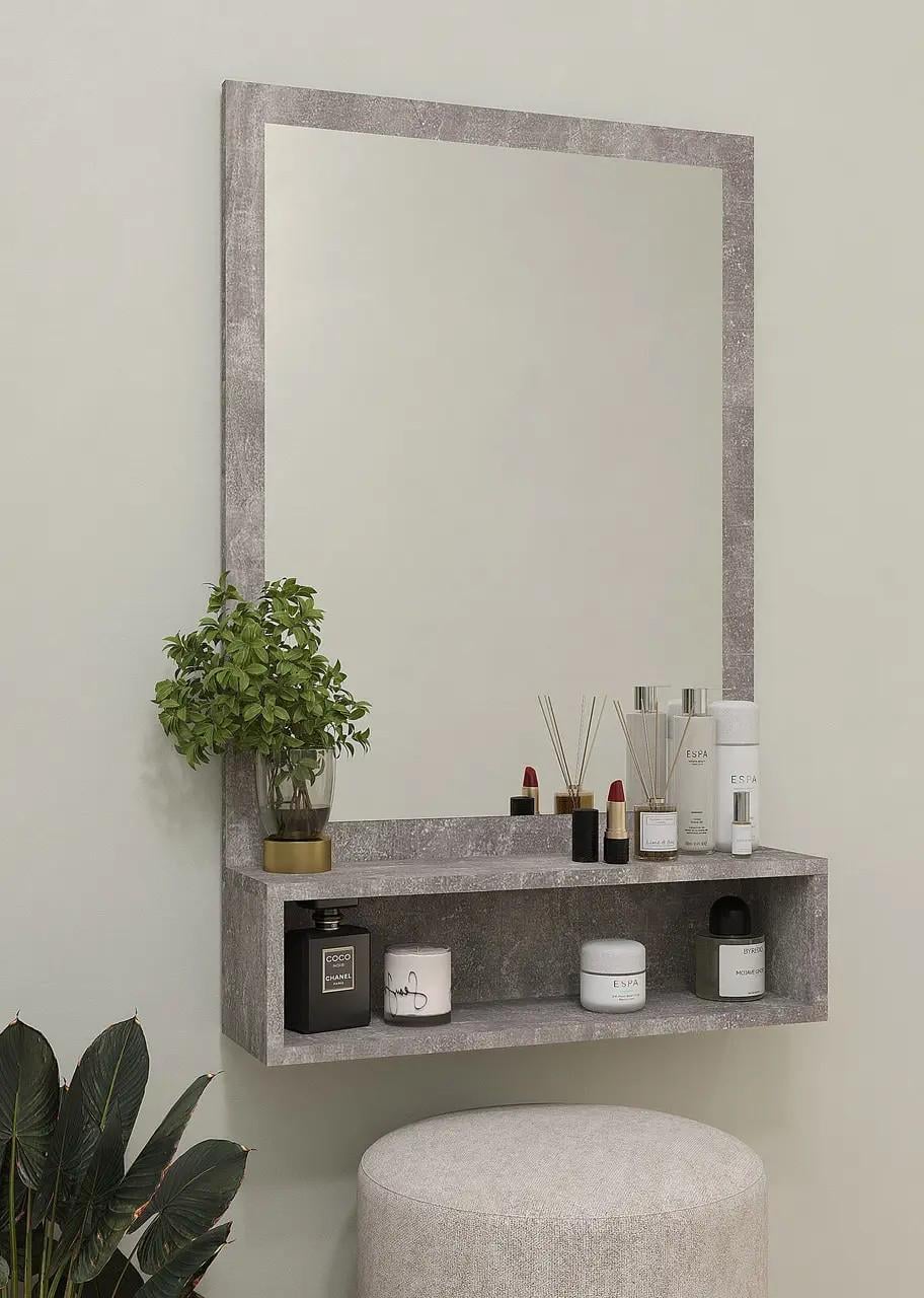 Зеркало с полкой 600х950х166 мм Бетон (FNT-1)