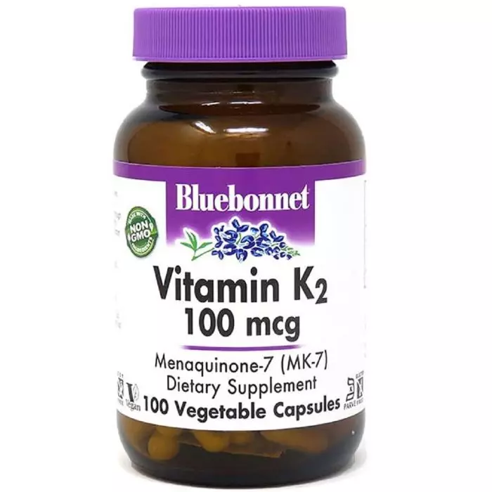 Витамин K2 Bluebonnet Nutrition 100 мкг 100 вегетарианских капсул (BLB0653)