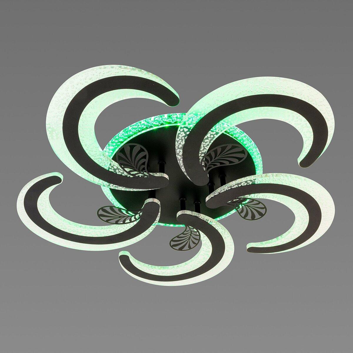 Люстра светодиодная Sirius на пять плафонов 128W 3000-6500К Черный (77599/5)