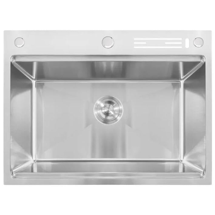 Мийка для кухні MIXXUS MH7050 Nano-Silver 3.0/0.8 з нержавіючої сталі зі сходинкою для сушарки та з підставкою під ножі (MX1943)