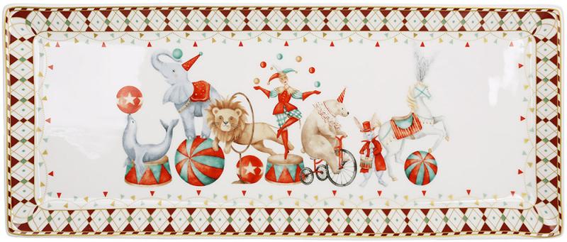 Сервировочное блюдо фарфоровое Circus Wonderland 35,3х14,2 см