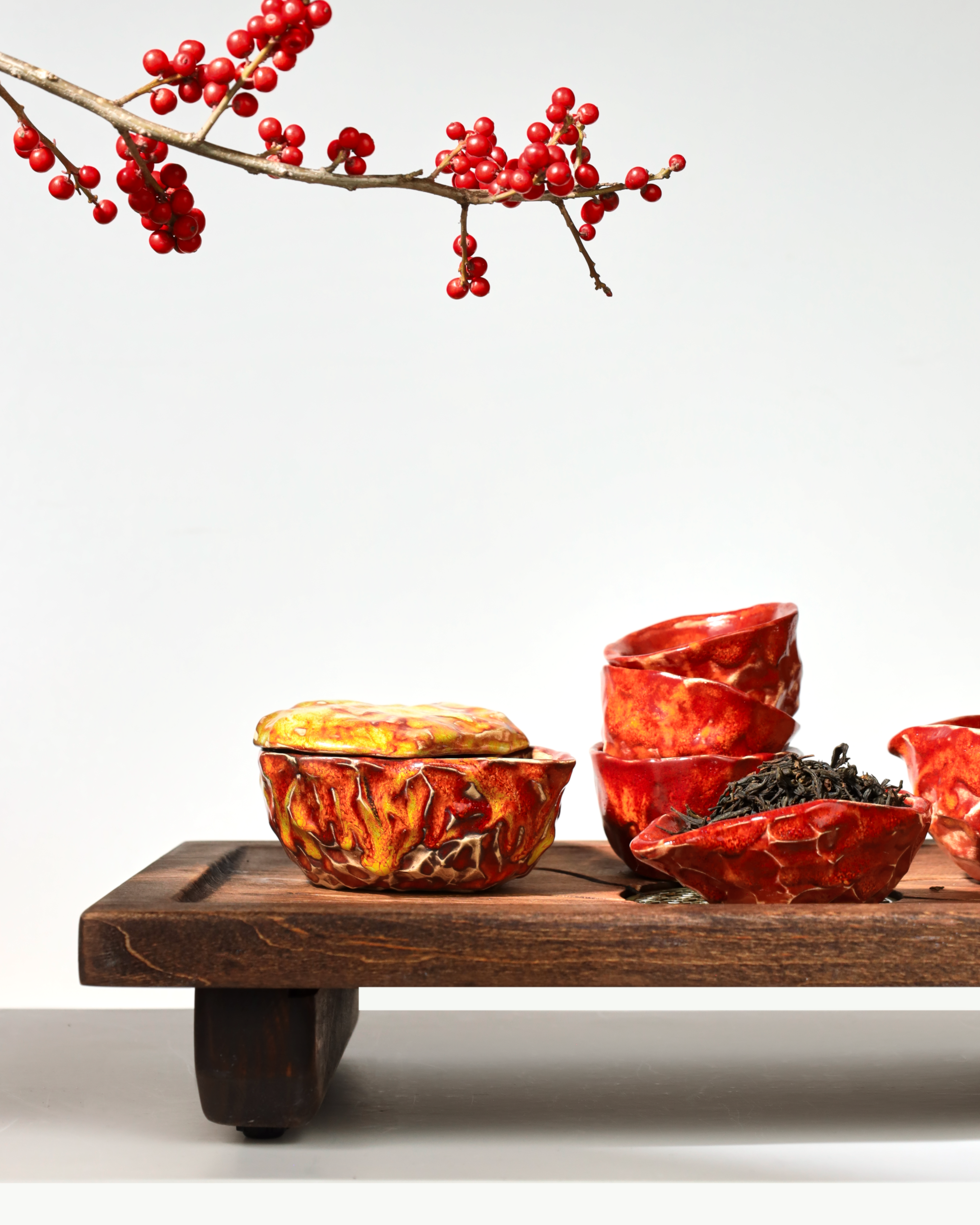 Набір для чайної церемонії Лавовий гайвань/чахай/чаху/піала ручної роботи 3 шт. (TS-01) - фото 1 Набір для чайної церемонії Лавовий гайвань/чахай/чаху/піала ручної роботи 3 шт. (TS-01) - фото 1