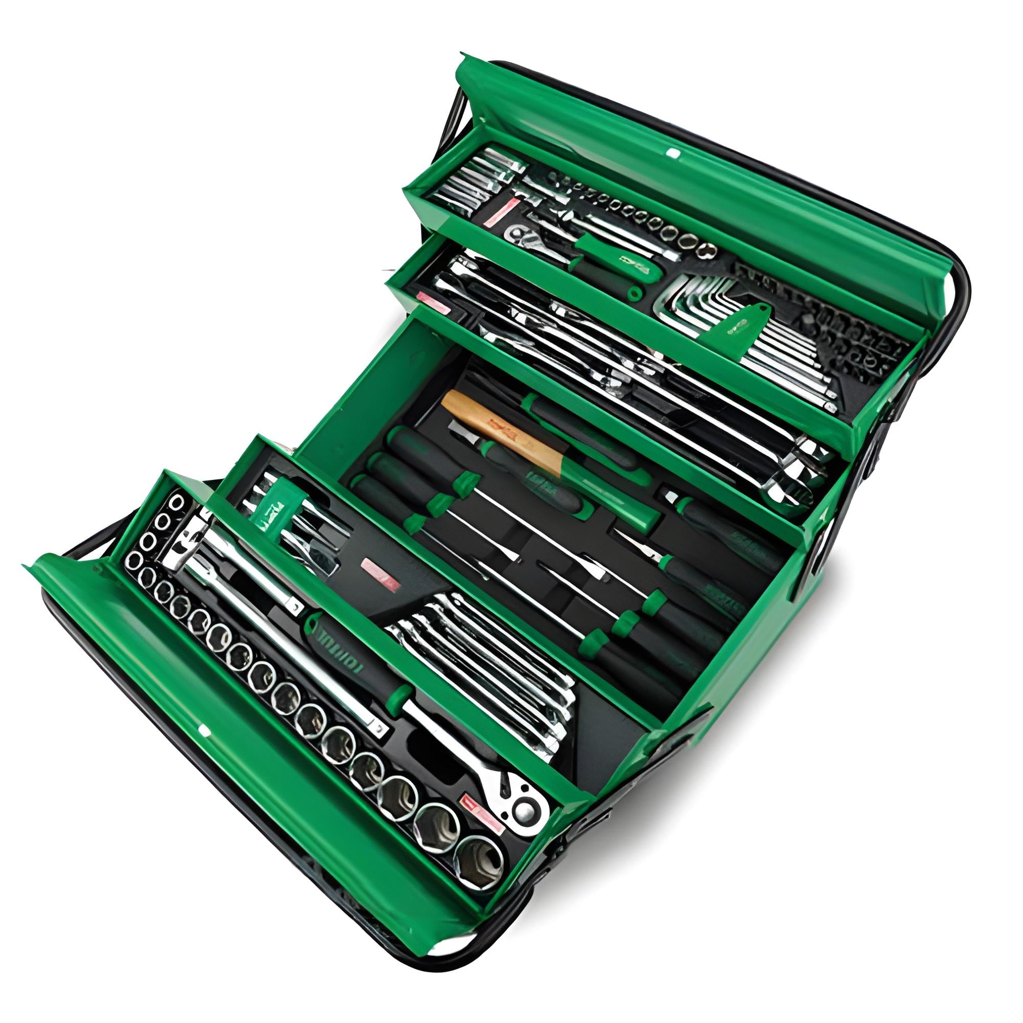 Ящик с инструментом Toptul GCAZ111A 1/2" 3 секции 111 ед. Зеленый (147-112-GCAZ111A) Ящик с инструментом Toptul GCAZ111A 1/2" 3 секции 111 ед. Зеленый (147-112-GCAZ111A)