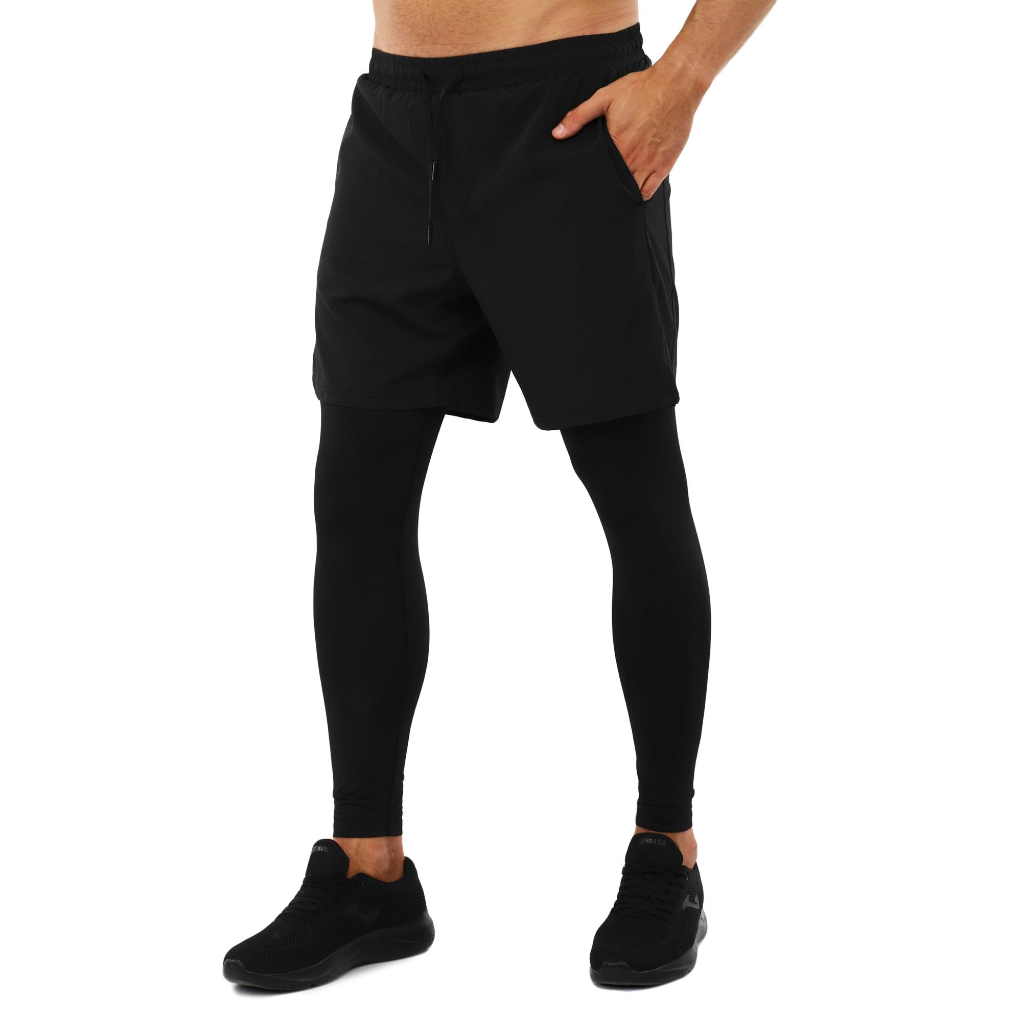 Компресійні штани тайтси із шортами LIDONG LD-B44C 2в1 3XL Чорний