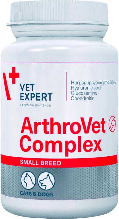 Вітаміни для котів та собак VetExpert ArthroVet Complex Small breed&cats підтримання здоров’я функції хрящів і суглобів 60 таблеток (5901891240641)