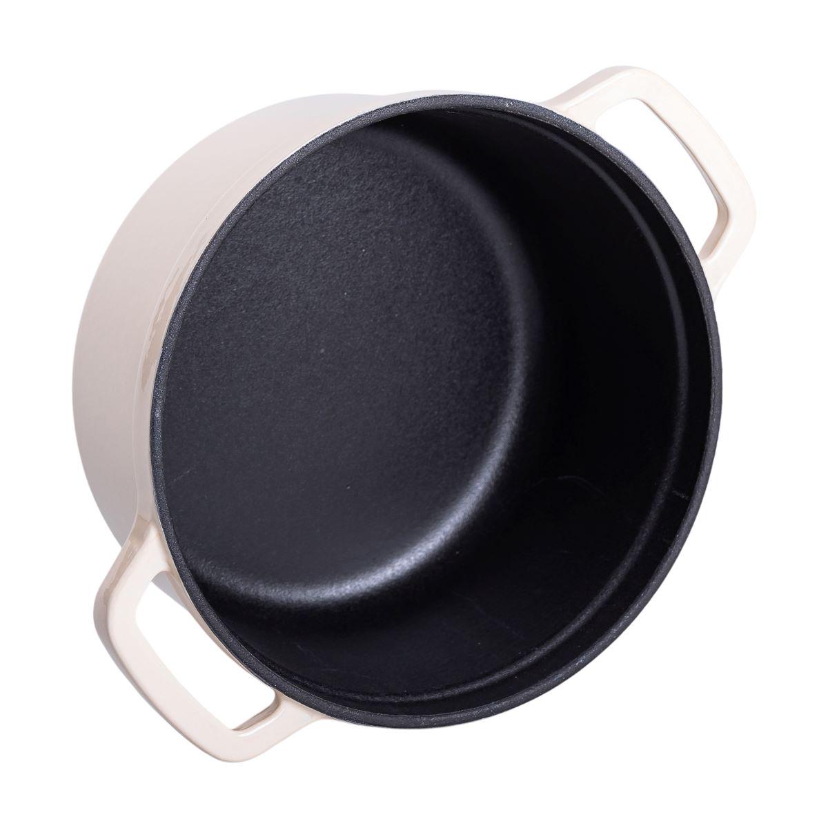 Кастрюля чугунная эмалированная с крышкой 2 л 20 см Бежевый - фото 8 Кастрюля чугунная эмалированная с крышкой 2 л 20 см Бежевый - фото 8