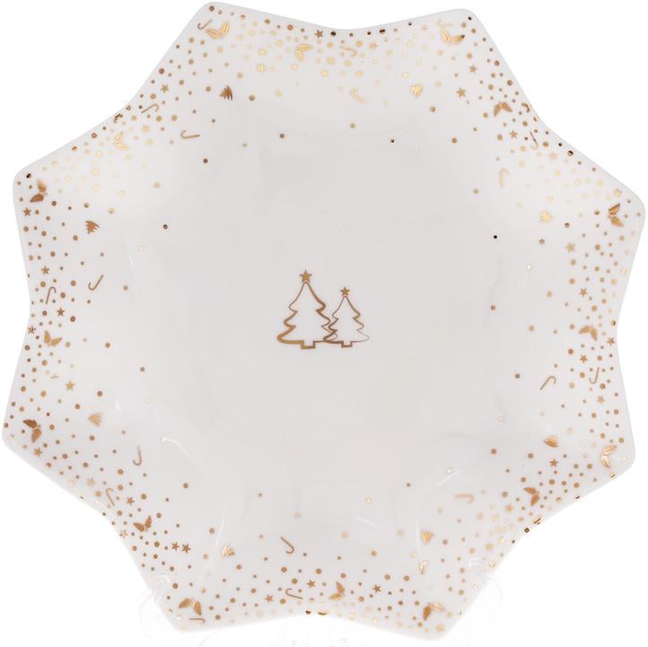 Блюдо фарфоровое Зимняя феерия в форме снежинки 30 см (BD-498-299)