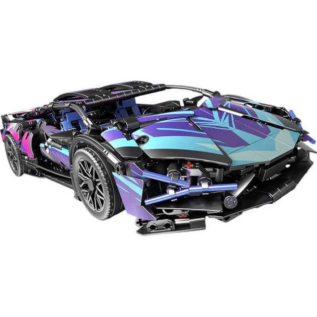 Конструктор гоночного автомобиля на радиоуправлении Lamborghini Cyberpunk с подсветкой 1314 дет. (22901203) - фото 3 Конструктор гоночного автомобиля на радиоуправлении Lamborghini Cyberpunk с подсветкой 1314 дет. (22901203) - фото 3