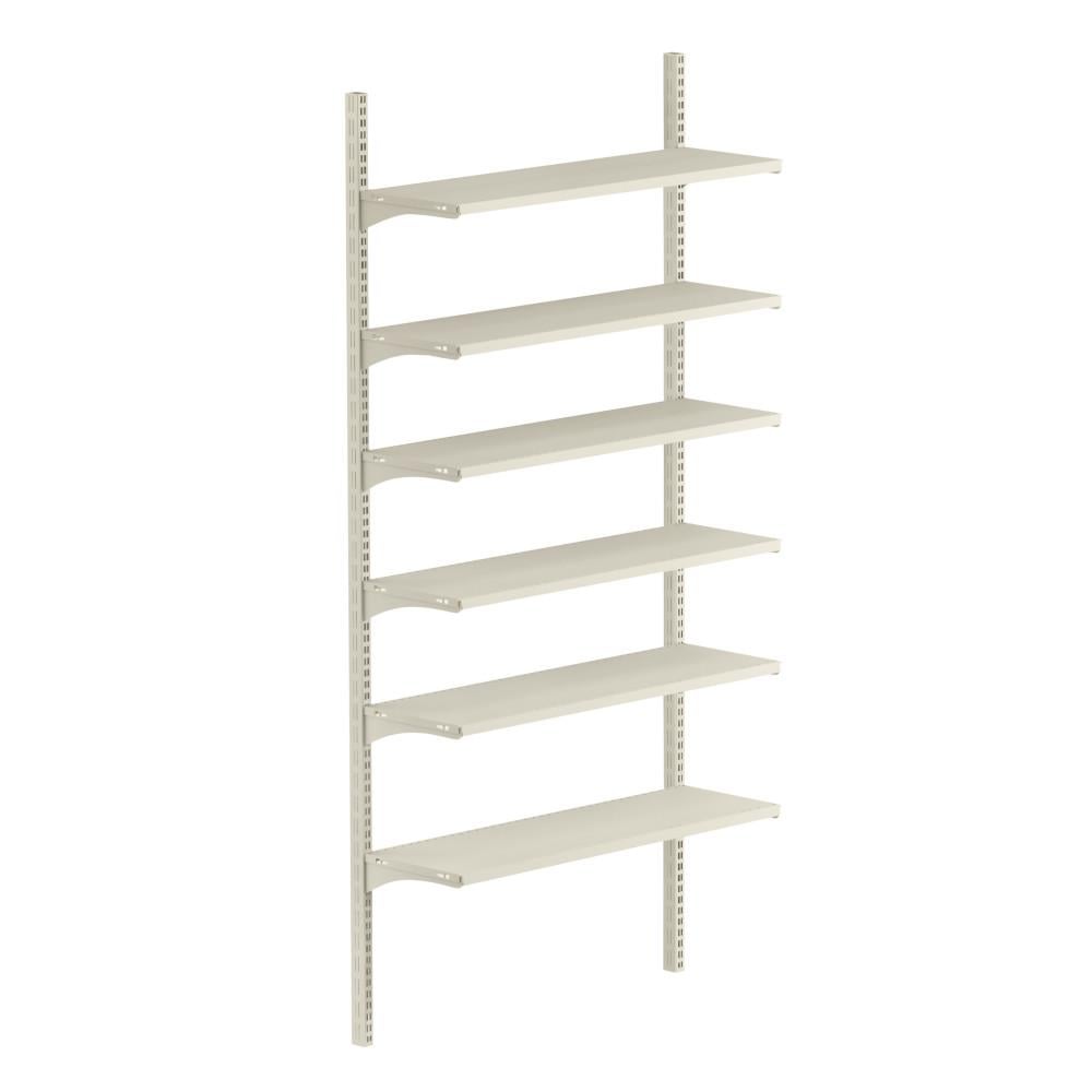 Стеллаж настенный металлический Modern Expo 6 полок нагрузка до 350 кг 2134х1250х400 мм Кремовый (RAL 9001)