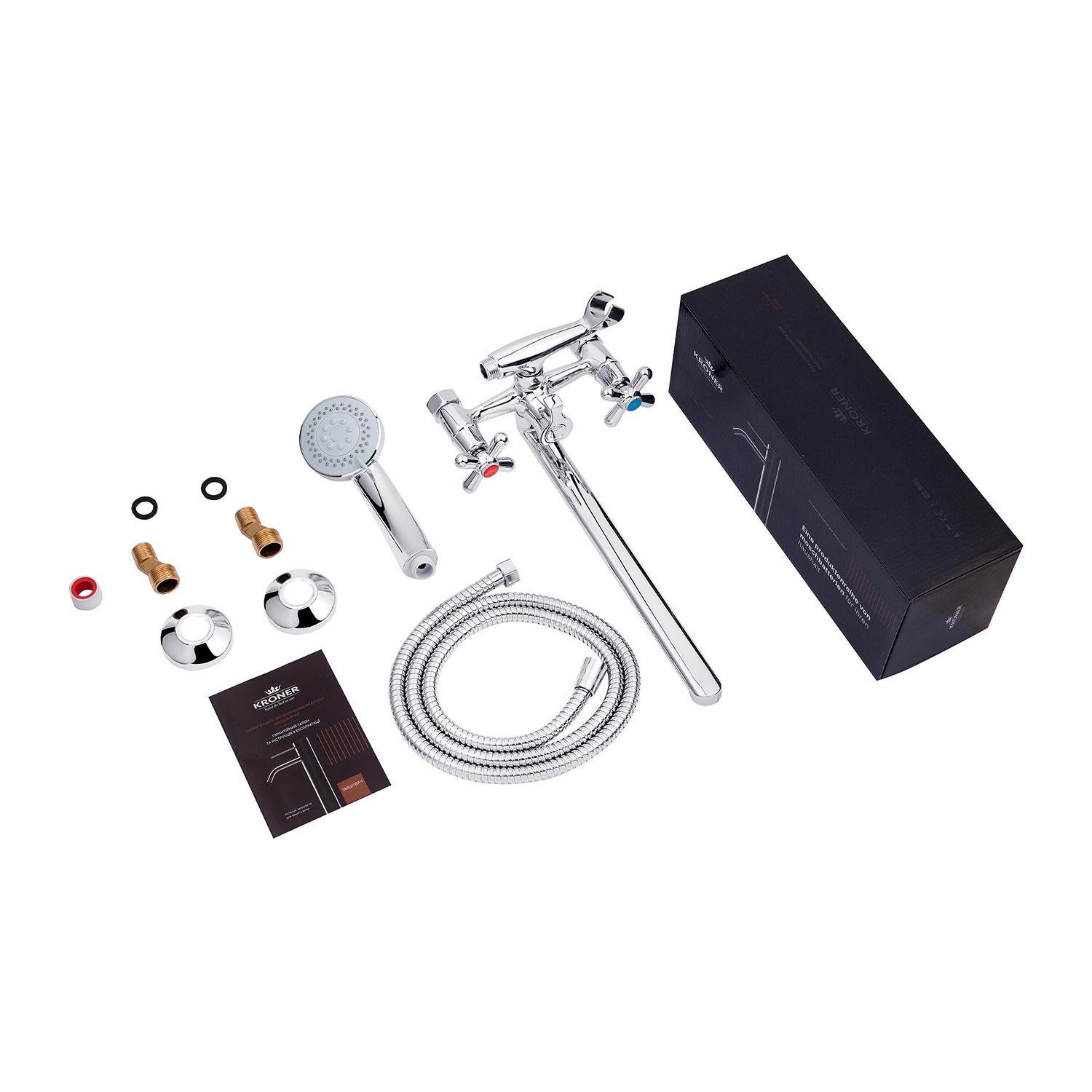 Смеситель для ванны Kroner (KRМ) Royce-C070 с душевым гарнитуром (370271) - фото 2 Смеситель для ванны Kroner (KRМ) Royce-C070 с душевым гарнитуром (370271) - фото 2