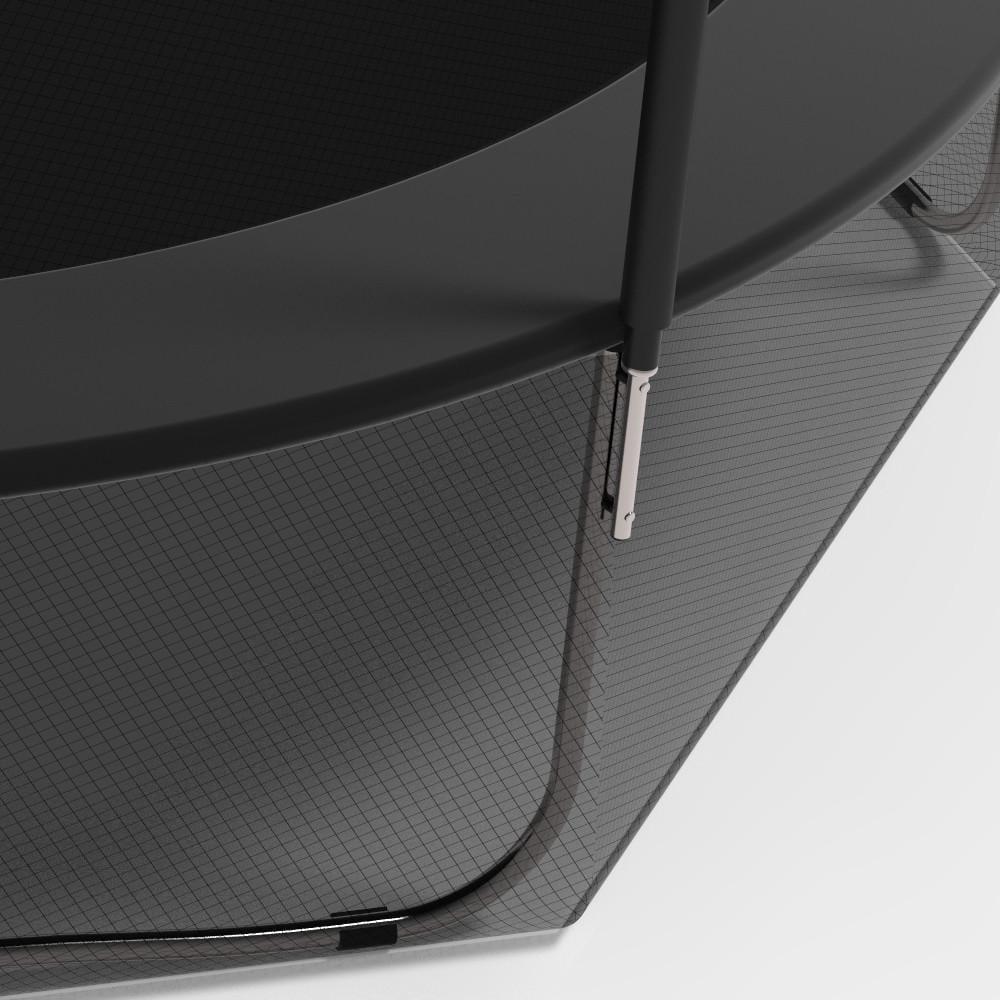 Батут FitToSky з внутрішньою сіткою та драбинкою 374 см Чорний (21320512) - фото 4