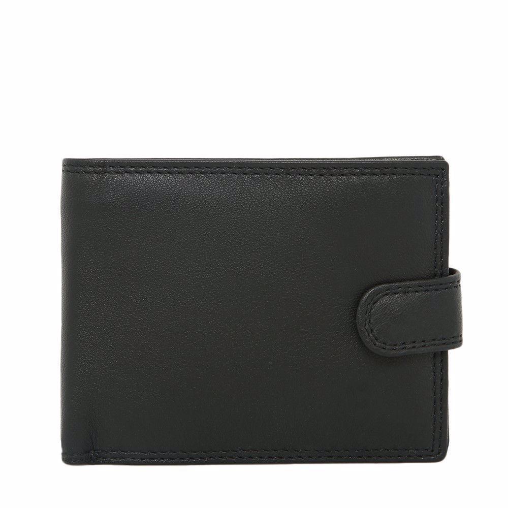 Портмоне мужское Royal Bag Italy IT-SH-1640A кожаное на кнопке Черный (5814)