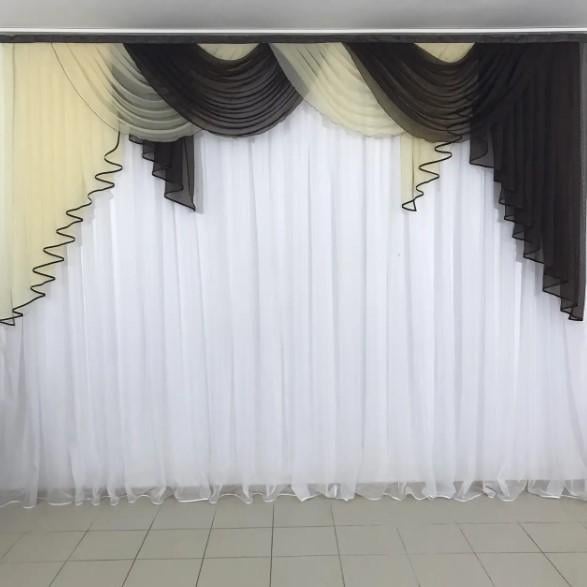 Ламбрекен шифон 3 м Шоколадный (352)