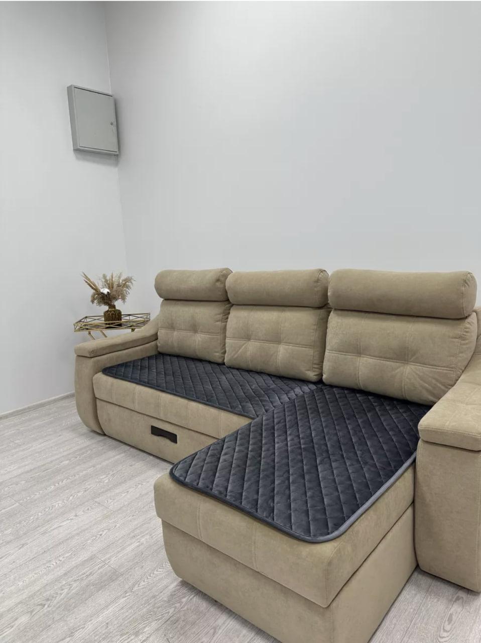 Дивандек 90х210/90х160 см 2 шт. Графітовий (Д-am-divandek-0016) - фото 2