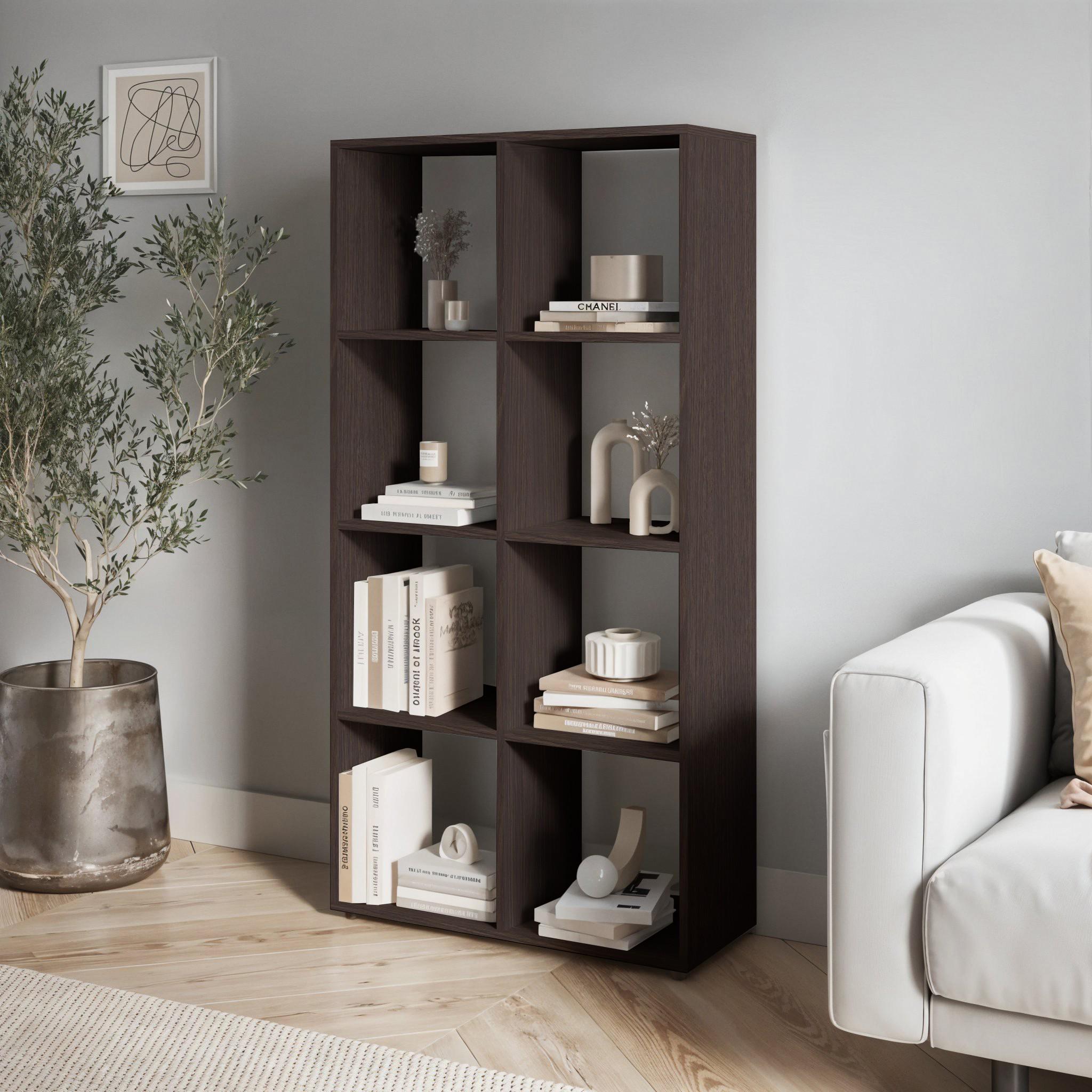 Стелаж для книг та декору на 8 комірок GP-17 720х230х1430 мм Венге Магія - фото 2