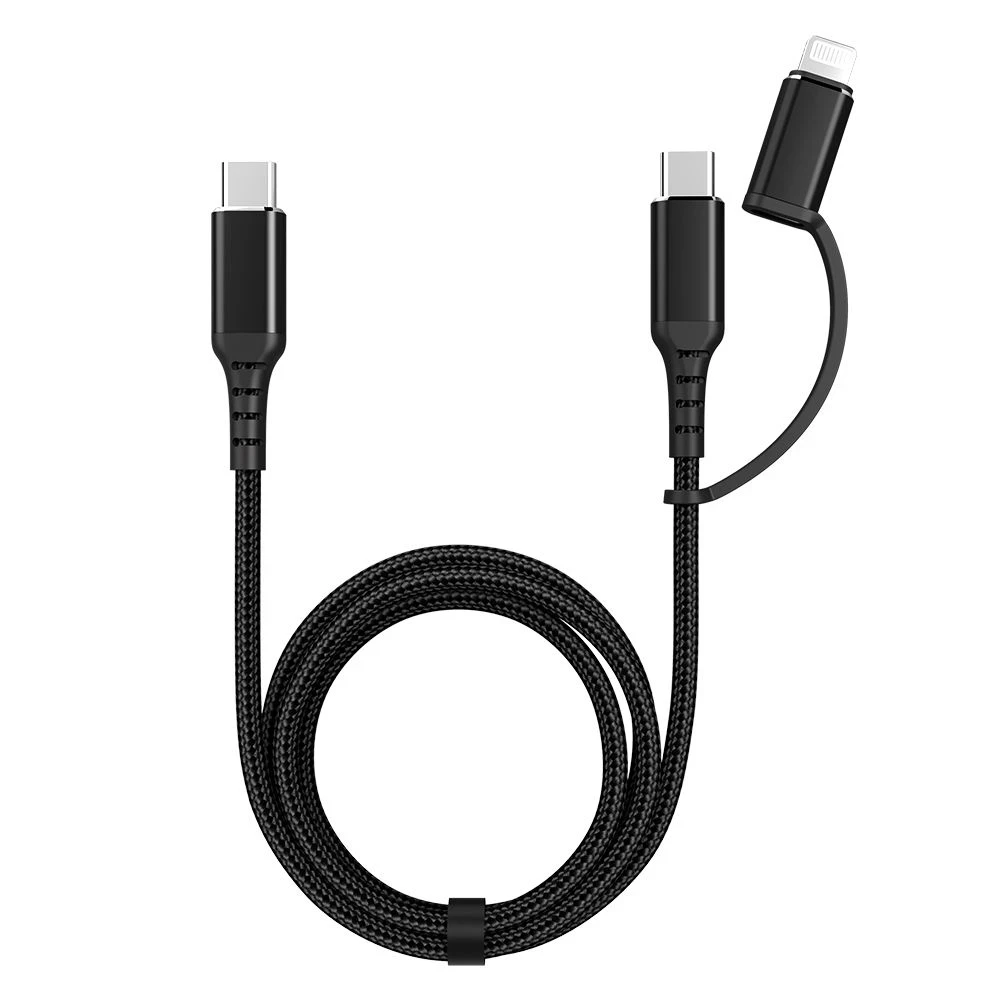 Кабель SanGuan USB-C to Type-C/Lightning 60 W 2в1