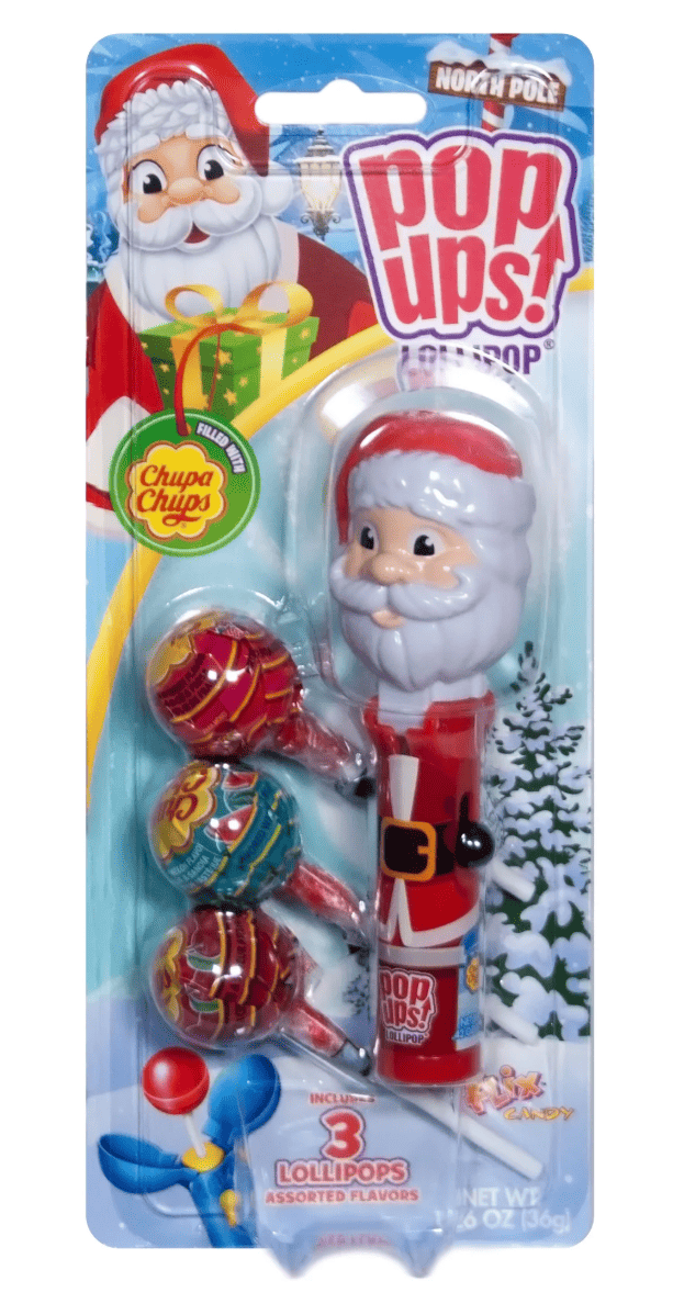 Держатель Санта с леденцами Pop Ups Christmas Chupa Chups 36 г (2826755736)