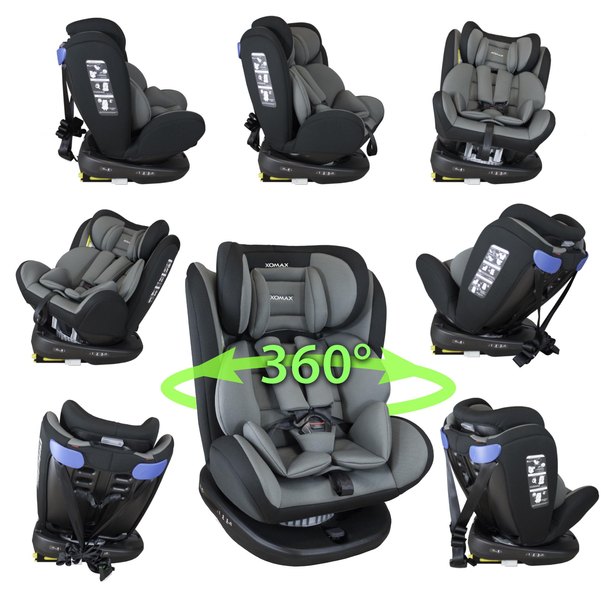 Дитяче автокрісло XOMAX з функцією обертання на 360° ISOFIX 0-36 кг Сірий - фото 3 Дитяче автокрісло XOMAX з функцією обертання на 360° ISOFIX 0-36 кг Сірий - фото 3