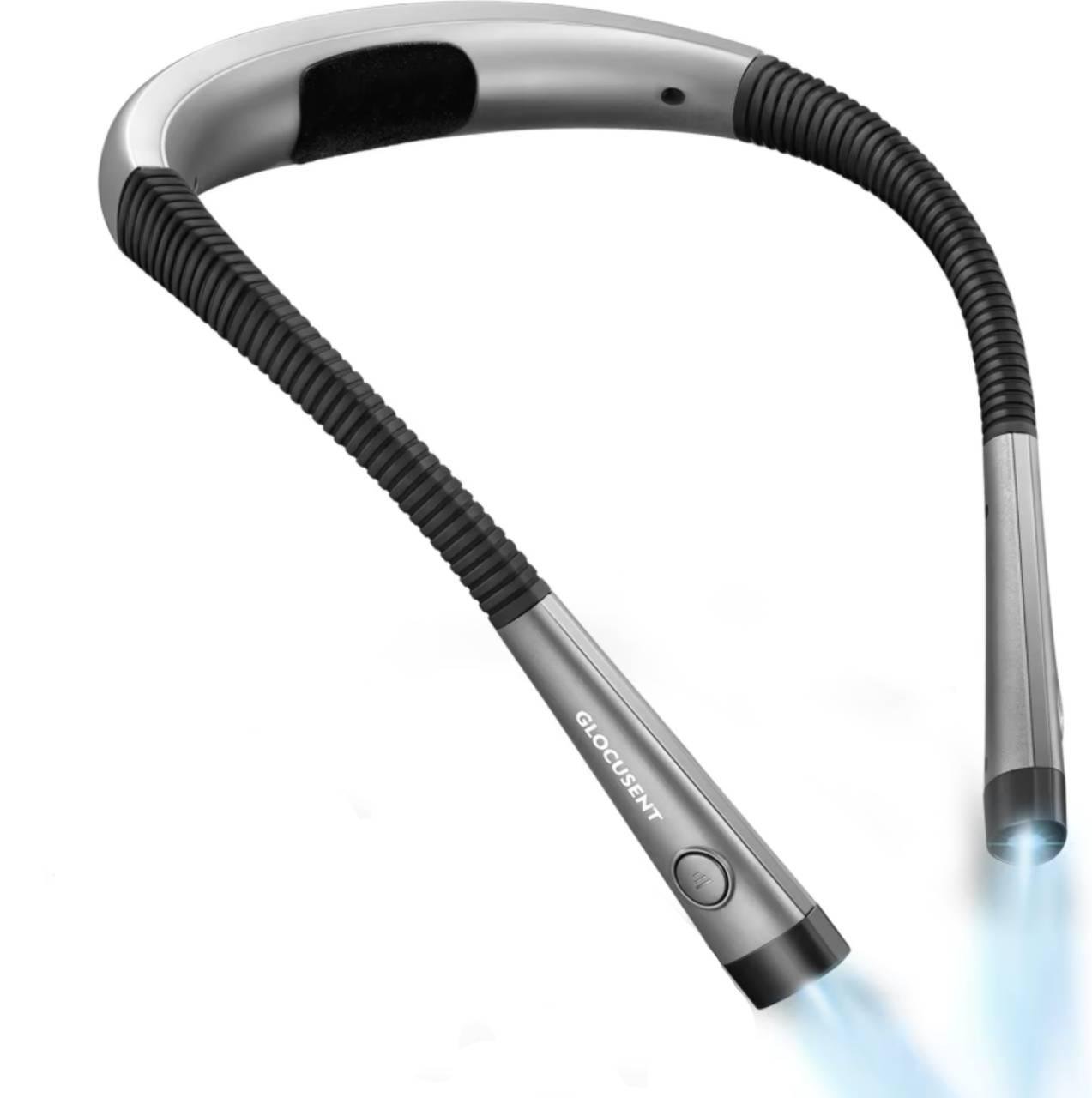 Лампа аккумуляторная беспроводная Glocusent Type-C на шею 3000/4000/6000 K Grey (2120910)