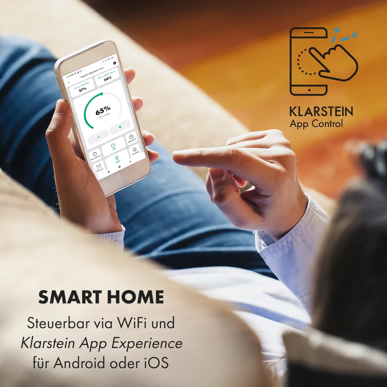 Увлажнитель воздуха KLARSTEIN VapoAir Opal Smart (10035507) - фото 8 Увлажнитель воздуха KLARSTEIN VapoAir Opal Smart (10035507) - фото 8