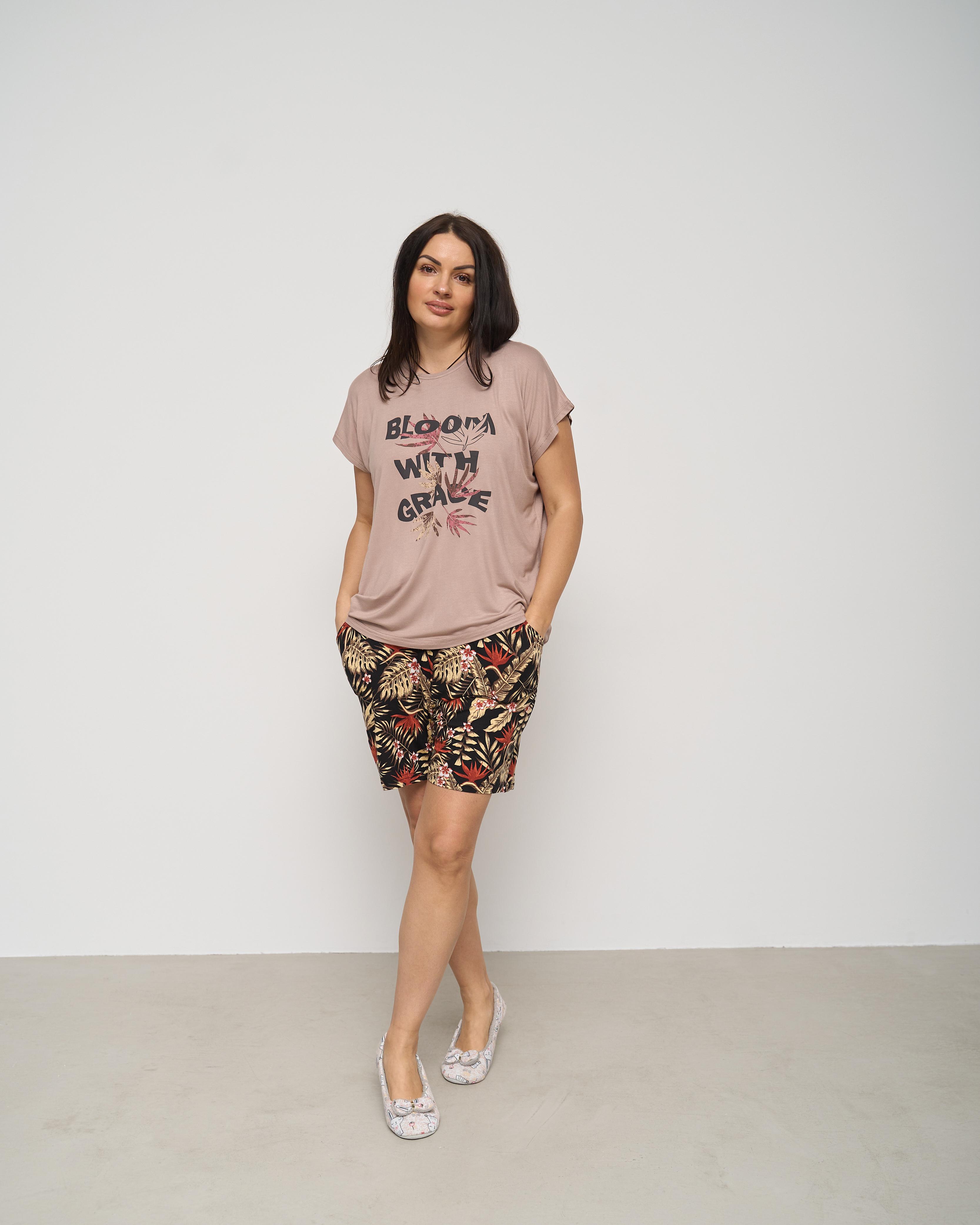 Піжама футболка і шорти віскоза батал 4XL Коричневий (39033) Піжама футболка і шорти віскоза батал 4XL Коричневий (39033)