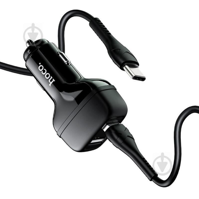 АЗУ Hoco Z36 (2USB/2.4A) + Type-C (Черный) 1068991 - фото 3