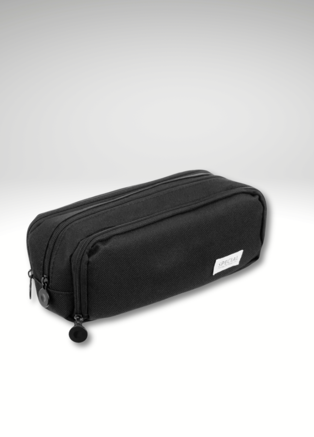 Пенал шкільний трьохсекційний для дітей та підлітків унісекс 21х10х6 см Чорний (60124)