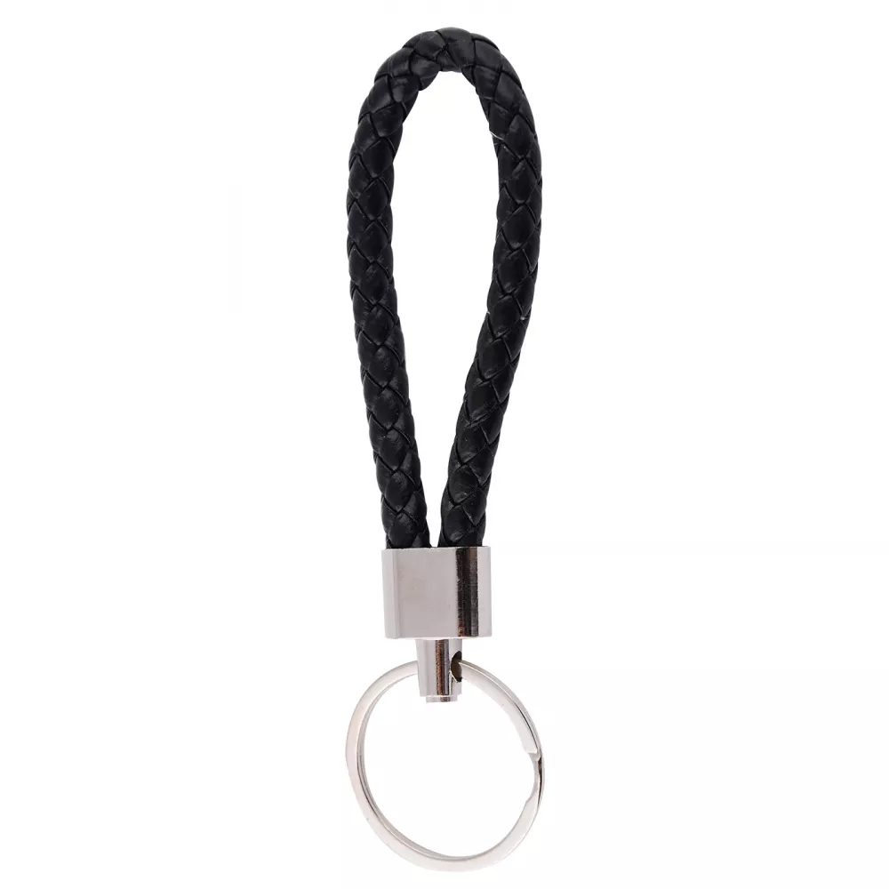 Брелок для ключів Leather Braided with Carabiner Black (480348fd) - фото 1