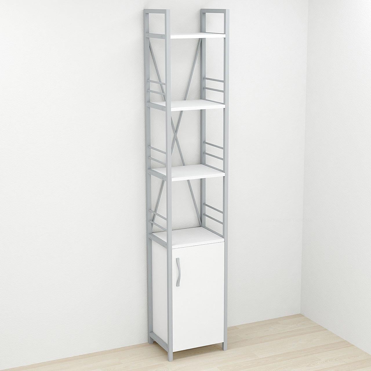 Этажерка Ferrum-decor 4/34 Конект с тумбой 179x34x28 см Серый/Белый (FRD-104477)