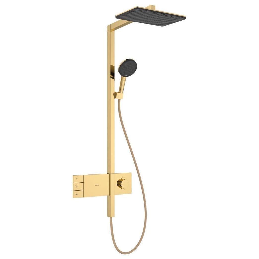 Душевая система Hansgrohe Raindance Alive Q 340/210 2jet EcoSmart ShowerSelect Comfort с термостатом металл Золотой (24591990)