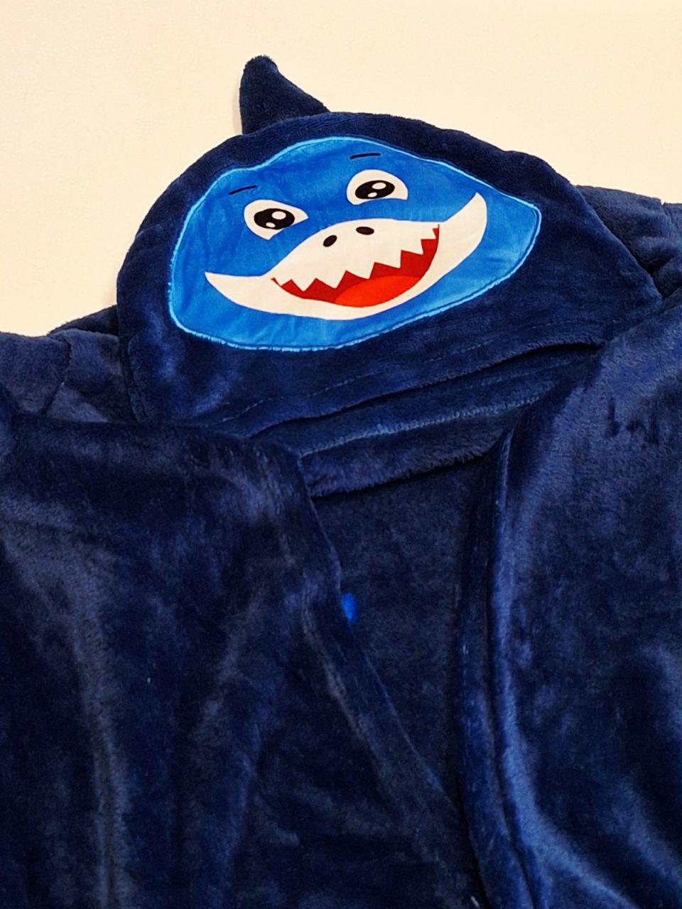 Плед дитячий Акула з рукавами та капюшоном 100x130 см (1676)